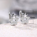 Zircon Inlaid Five Point Star Huggie Earrings For Women, Minimalist Korean Style view 5