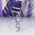 Micro Pave Heart Zircon Necklace Earrings Ring Three Piece Jewelry Set Women Love Theme view 6