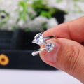 Micro Pave Heart Zircon Necklace Earrings Ring Three Piece Jewelry Set Women Love Theme view 2