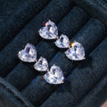 Micro Pave Heart Zircon Necklace Earrings Ring Three Piece Jewelry Set Women Love Theme view 4