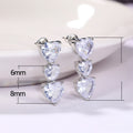 Micro Pave Heart Zircon Necklace Earrings Ring Three Piece Jewelry Set Women Love Theme view 5