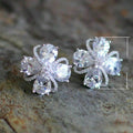 Trendy Micro Pave Zircon Flower Stud Earrings For Women European Fashion Jewelry view 2