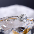 Luxury Six Prong Simulated Zircon Wedding Ring Romantic European Bridal Jewelry For Women view 4