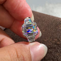 Geometric Princess Cut Zircon Ring For Women European Style Engagement Hand Jewelry view 2