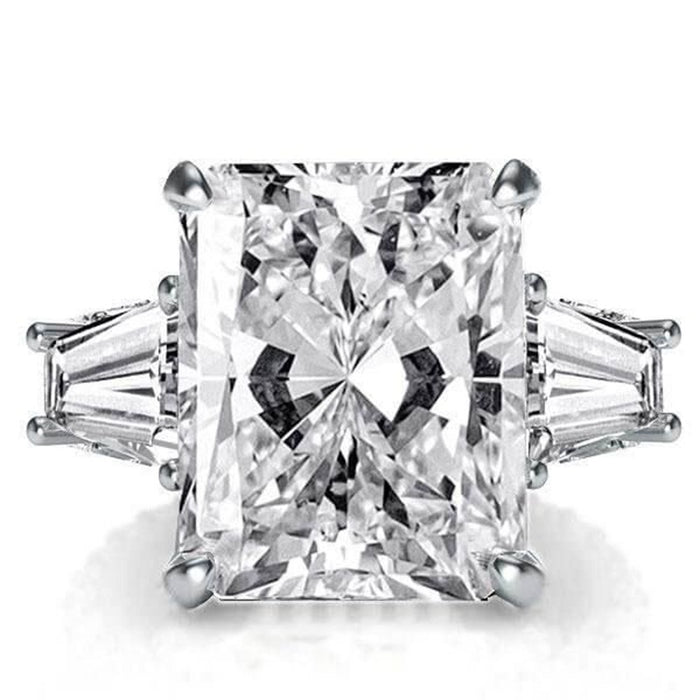 European Luxury Women's Ring With Oversized 12.5x16mm Square Zircon Stone Exhibition Jewelry