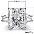 European Luxury Women's Ring With Oversized 12.5x16mm Square Zircon Stone Exhibition Jewelry view 4