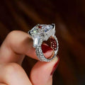 European Luxury Women's Ring With Oversized 12.5x16mm Square Zircon Stone Exhibition Jewelry view 3