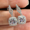 Delicate Full Zircon Square Drop Earrings For Women Versatile Street Style Fashion Jewelry view 2