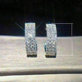 Elegant Three Row Full Zircon Drop Earrings, Cross Border Bridal Jewelry Supply view 5