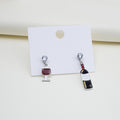 Elegant Korean Alloy Enamel Red Wine Bottle Red High Heel Rhinestone Mismatched Drop Stud Earrings view 4