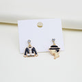 Elegant Korean Alloy Enamel Red Wine Bottle Red High Heel Rhinestone Mismatched Drop Stud Earrings view 2