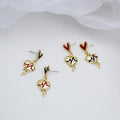 Korean Gold Alloy Enamel Heart ECG Pulse Drop Studs For Women Simple Fashion Dangle Earrings view 1