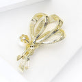 Gold Plated Alloy Pearl Bow Brooch For Suits And Coats view 4