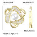 Alloy Pearl Zircon Scarf Buckle Brooch Pin For Waist Styling view 5