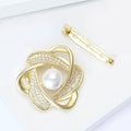 Alloy Pearl Zircon Scarf Buckle Brooch Pin For Waist Styling view 3