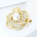 Alloy Pearl Zircon Scarf Buckle Brooch Pin For Waist Styling view 2