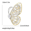 Copper Zircon Hollow Butterfly Brooch Pin For Elegant Womens Apparel view 5