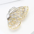 Copper Zircon Hollow Butterfly Brooch Pin For Elegant Womens Apparel view 3