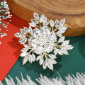 Alloy Zircon Snowflake Brooch For Elegant Collar And Suit Decoration view 1