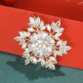 Alloy Zircon Snowflake Brooch For Elegant Collar And Suit Decoration view 4