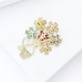 Alloy Colorful Zircon Flower Basket Brooch For Suits And Dresses view 4