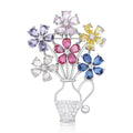Alloy Colorful Zircon Flower Basket Brooch For Suits And Dresses view 2