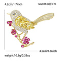 Copper Colorful Zircon Bird Brooch Cute Fashion Lapel Pin view 5