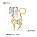 Alloy Zircon Cat Lapel Pin Creative Animal Brooch For Clothing view 6