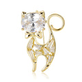 Alloy Zircon Cat Lapel Pin Creative Animal Brooch For Clothing view 5