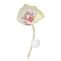 Alloy Micro Pave Zircon Leaf Brooch For Suits And Evening Dresses view 2
