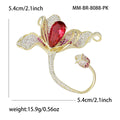 Alloy Crystal Zircon Magnolia Brooch Pin For Elegant Women's Wear view 4