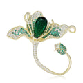 Alloy Crystal Zircon Magnolia Brooch Pin For Elegant Women's Wear view 1