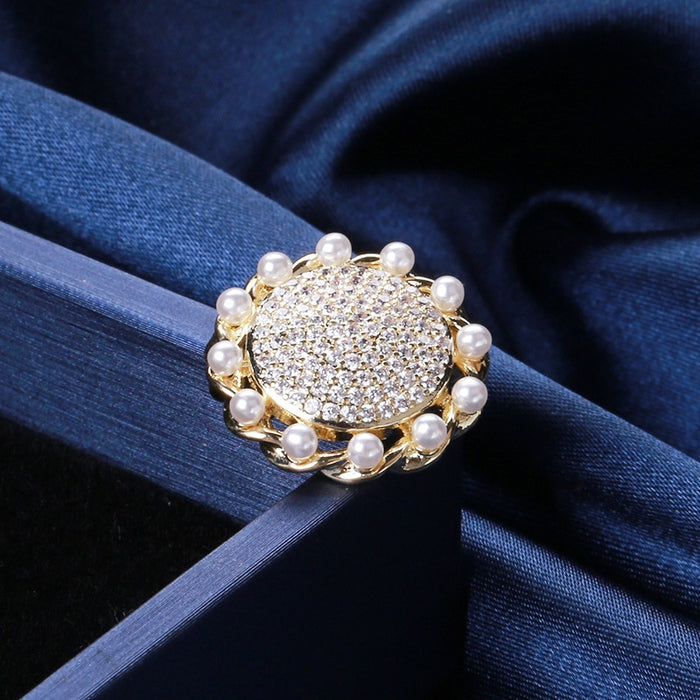 Alloy Zircon Sunflower Brooch Pin For Summer Fashion Accessories