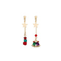 Elegant Christmas Star Tassel Alloy Enamel Snowman Santa Bell Crystal Bead Long Drop Earrings view 5