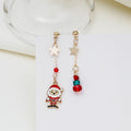 Elegant Christmas Star Tassel Alloy Enamel Snowman Santa Bell Crystal Bead Long Drop Earrings view 4