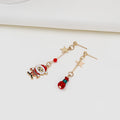 Elegant Christmas Star Tassel Alloy Enamel Snowman Santa Bell Crystal Bead Long Drop Earrings view 2