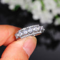 European American Trendy Full Pave Zircon Index Finger Ring, Fashion Stackable Band Jewelry view 3