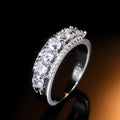 European American Trendy Full Pave Zircon Index Finger Ring, Fashion Stackable Band Jewelry view 2