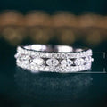 Platinum Plated Copper Half Eternity Ring For Women With Marquise Cubic Zirconia Stones view 5