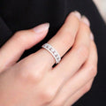 Platinum Plated Copper Half Eternity Ring For Women With Marquise Cubic Zirconia Stones view 4