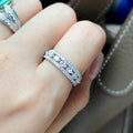 Platinum Plated Copper Half Eternity Ring For Women With Marquise Cubic Zirconia Stones view 3