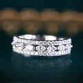 Platinum Plated Copper Half Eternity Ring For Women With Marquise Cubic Zirconia Stones view 2