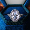 European Fashion Oval Topaz Engagement Ring With Fine Zircon Accents For Women view 3