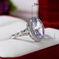 European Fashion Oval Topaz Engagement Ring With Fine Zircon Accents For Women view 5