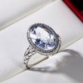 European Fashion Oval Topaz Engagement Ring With Fine Zircon Accents For Women view 1