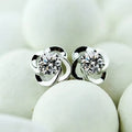 Hollow Floral Stud Earrings For Women, Korean Japanese Style Slim Face Ear Jewelry view 2