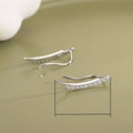Korean Style Curved Smile Stud Earrings For Women, Minimalist Double Layer Sparkling Zircon Jewelry view 5