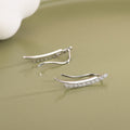 Korean Style Curved Smile Stud Earrings For Women, Minimalist Double Layer Sparkling Zircon Jewelry view 4