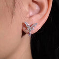 Luxury Pink Cubic Zirconia Butterfly Stud Earrings With Pave Wedding Drop Design For Women view 4