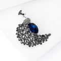 Alloy Crystal Peacock Brooch Pin For Fashion Garment Decoration view 3